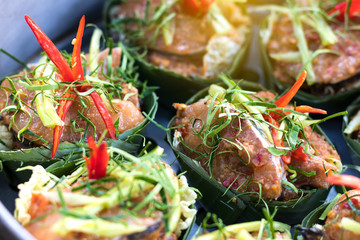 Steamed fish with curry paste.
