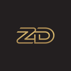 Obraz premium initial letter logo line unique modern, gold color