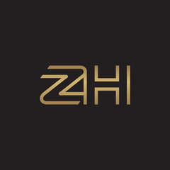 initial letter logo line unique modern, gold color