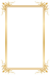 Decorative frame and border for design of birthday and greeting card wedding, Golden frame, Vector illustration
