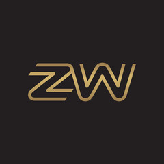 initial letter logo line unique modern, gold color