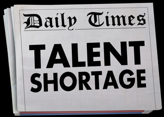Talent Shortage Newspaper Headline Job Candidate Drought 3d Illustration