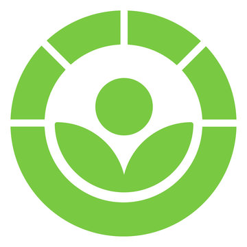 The Radura logo, used to show a food has been treated with ionizing radiation. International irradiation or irradiated food vector symbol.