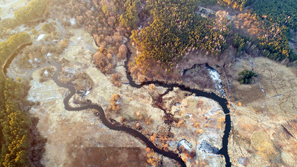 Naural river aerial view