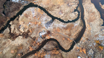 Naural river aerial view