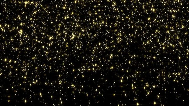 Gold Glowing Heavy Glitter falling confetti with Alpha Channel Matte