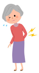 シニア女性　腰痛