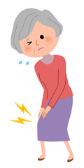 シニア女性　膝痛