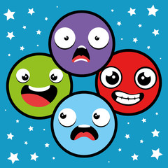 emoji emoticon character background collection vector illustration graphic design