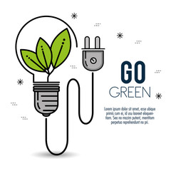 green eco bulb light ecology and environmental concept vector illustration graphic design