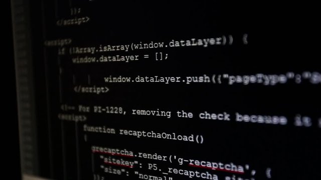 On the monitor initial codes are entered. The source code the text of the computer program