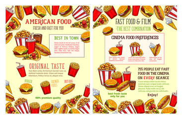 Fast food restaurant and burger cafe poster design
