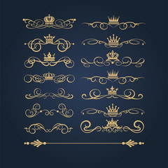 Gold vintage ornaments, vector image