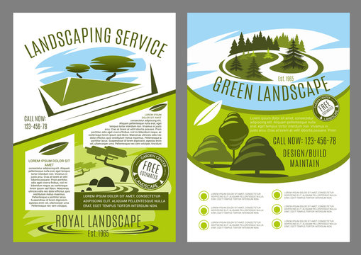 Landscaping and gardening service business poster