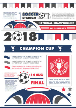 Soccer or football sport championship poster