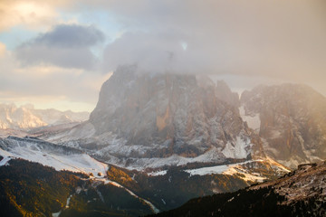 Fototapeta premium View on Sassolungo (Langkofel), Italy.