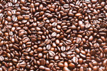 Roasted coffee beans as background
