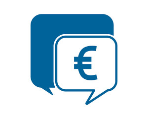 euro chat box money currency price finance image vector icon logo symbol