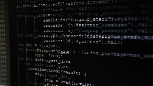 On the monitor initial codes are entered. The source code the text of the computer program