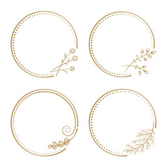 Vector floral vintage frames set