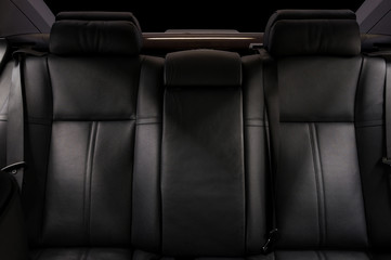 Naklejka premium Luxury car interior detail. Leather seats.