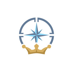 King Compass Logo Icon Design