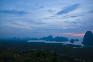 Sa-met-nang-she new landmark in Phang nga ,Thailand beautiful sunrise