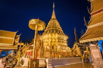 Fototapeta premium Pagoda at Doi Suthep temple.