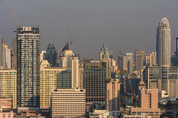 Cityscape and building of Bangkok in daytime, Bangkok is the capital of Thailand and is a popular tourist destination.