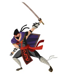 masked ninja with sword © matiasdelcarmine