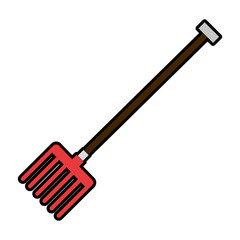 gardening rake isolated icon vector illustration design