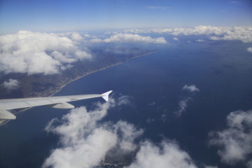 Scenery from the window of the airplane
