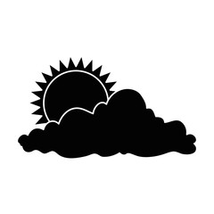 summer sun with clouds vector illustration design