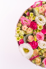 Composition of fresh flowers, isolated background