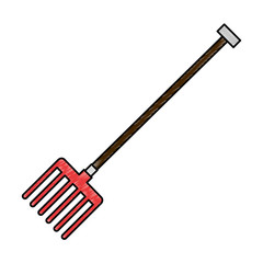 gardening rake isolated icon vector illustration design