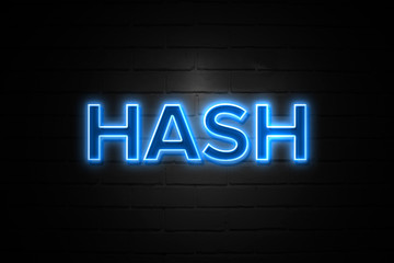 Fototapeta premium Hash neon Sign on brickwall