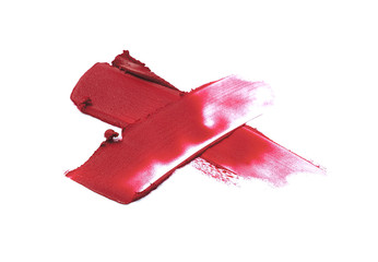 Lipstick smears isolated on white 