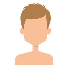 young man shirtless avatar character vector illustration design