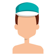 delivery worker shirtless avatar character vector illustration design