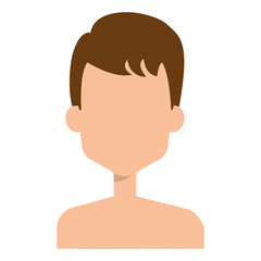 young man shirtless avatar character vector illustration design