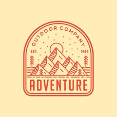 Mountain Adventure - vector logo/icon illustration