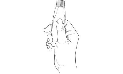 hand holding tube of cream vector