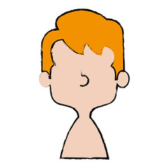 cute and little boy shirtless vector illustration design