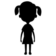 cute and little girl silhouette vector illustration design