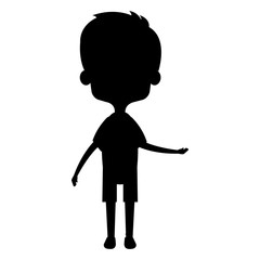 cute and little boy silhouette vector illustration design