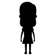 cute and little girl silhouette vector illustration design