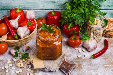 Canned beans with vegetables