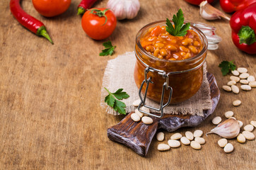 Canned beans with vegetables