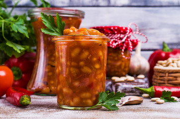 Canned beans with vegetables
