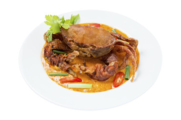 Fried crab with curry powder, Thai Food